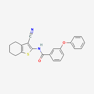 molecular formula C22H18N2O2S B2662833 N-(3-cyano-4,5,6,7-tetrahydro-1-benzothiophen-2-yl)-3-phenoxybenzamide CAS No. 312917-15-0
