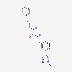 molecular formula C20H23N5O B2662835 1-((2-(1-methyl-1H-pyrazol-4-yl)pyridin-4-yl)methyl)-3-(3-phenylpropyl)urea CAS No. 2034609-85-1