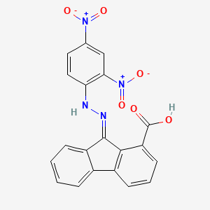 molecular formula C20H12N4O6 B2662836 9-[(2,4-dinitrophenyl)hydrazinylidene]fluorene-1-carboxylic Acid CAS No. 326013-13-2
