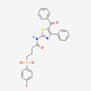 molecular formula C26H21FN2O4S2 B2662839 N-(5-benzoyl-4-phenylthiazol-2-yl)-4-((4-fluorophenyl)sulfonyl)butanamide CAS No. 922969-04-8