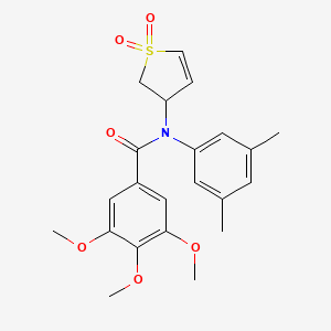molecular formula C22H25NO6S B2662841 N-(3,5-dimethylphenyl)-N-(1,1-dioxido-2,3-dihydrothien-3-yl)-3,4,5-trimethoxybenzamide CAS No. 863446-12-2