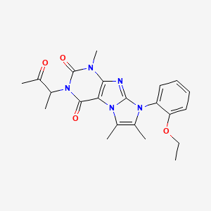 molecular formula C22H25N5O4 B2662846 6-(2-Ethoxyphenyl)-4,7,8-trimethyl-2-(3-oxobutan-2-yl)purino[7,8-a]imidazole-1,3-dione CAS No. 878733-25-6