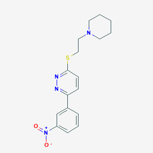 molecular formula C17H20N4O2S B2662852 3-(3-Nitrophenyl)-6-(2-piperidin-1-ylethylsulfanyl)pyridazine CAS No. 899740-37-5