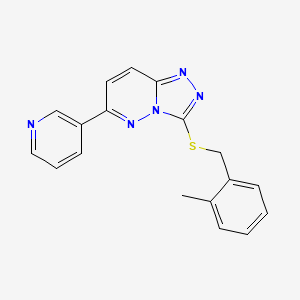 molecular formula C18H15N5S B2662863 3-[(2-甲基苯基)甲硫基]-6-吡啶-3-基-[1,2,4]三唑并[4,3-b]吡啶嗪 CAS No. 894058-56-1
