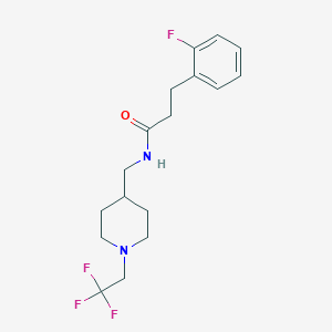 3-(2-Fluorophenyl)-N-[[1-(2,2,2-trifluoroethyl)piperidin-4-yl]methyl]propanamide