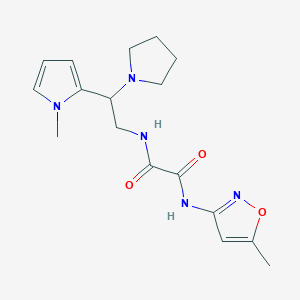 molecular formula C17H23N5O3 B2662874 N1-(2-(1-methyl-1H-pyrrol-2-yl)-2-(pyrrolidin-1-yl)ethyl)-N2-(5-methylisoxazol-3-yl)oxalamide CAS No. 1049349-66-7