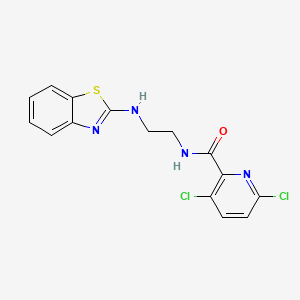 molecular formula C15H12Cl2N4OS B2662876 N-{2-[(1,3-benzothiazol-2-yl)amino]ethyl}-3,6-dichloropyridine-2-carboxamide CAS No. 1209167-24-7