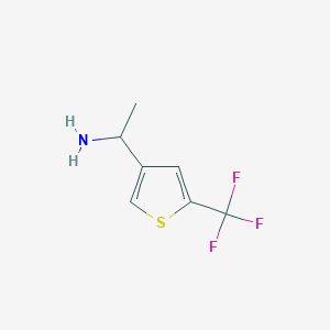 molecular formula C7H8F3NS B2662877 1-[5-(三氟甲基)噻吩-3-基]乙基胺 CAS No. 1522268-74-1
