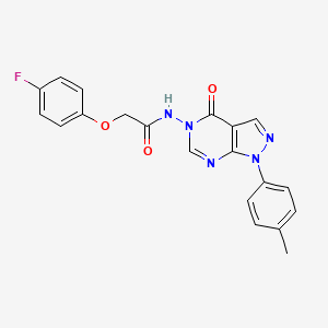 molecular formula C20H16FN5O3 B2662880 2-(4-fluorophenoxy)-N-(4-oxo-1-(p-tolyl)-1H-pyrazolo[3,4-d]pyrimidin-5(4H)-yl)acetamide CAS No. 900008-20-0
