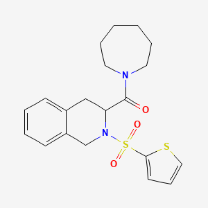 molecular formula C20H24N2O3S2 B2662883 Azepan-1-yl-[2-(thiophene-2-sulfonyl)-1,2,3,4-tetrahydro-isoquinolin-3-yl]-methanone CAS No. 1008039-20-0