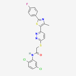 B2662885 N-(2,5-dichlorophenyl)-2-((6-(2-(4-fluorophenyl)-4-methylthiazol-5-yl)pyridazin-3-yl)thio)acetamide CAS No. 923681-50-9