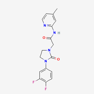 molecular formula C17H16F2N4O2 B2662890 2-(3-(3,4-difluorophenyl)-2-oxoimidazolidin-1-yl)-N-(4-methylpyridin-2-yl)acetamide CAS No. 1286724-86-4