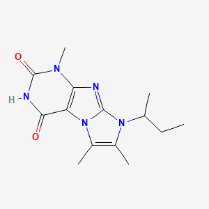 molecular formula C14H19N5O2 B2662898 8-(sec-丁基)-1,6,7-三甲基-1H-咪唑并[2,1-f]嘧啶-2,4(3H,8H)-二酮 CAS No. 879472-68-1
