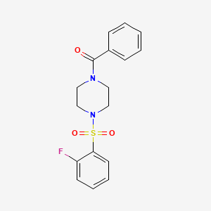 molecular formula C17H17FN2O3S B2662905 {4-[(2-氟苯基)磺酰基]哌嗪}(苯基)甲酮 CAS No. 478045-50-0