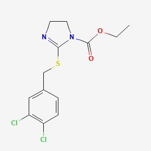 molecular formula C13H14Cl2N2O2S B2662908 Ethyl 2-[(3,4-dichlorophenyl)methylsulfanyl]-4,5-dihydroimidazole-1-carboxylate CAS No. 862827-06-3