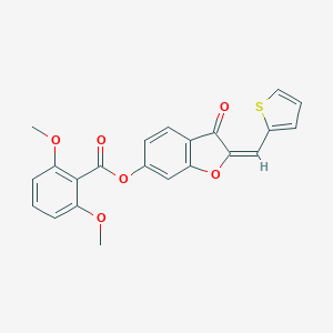 molecular formula C22H16O6S B266291 3-Oxo-2-(2-thienylmethylene)-2,3-dihydro-1-benzofuran-6-yl 2,6-dimethoxybenzoate 