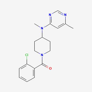 molecular formula C18H21ClN4O B2662911 (2-Chlorophenyl)-[4-[methyl-(6-methylpyrimidin-4-yl)amino]piperidin-1-yl]methanone CAS No. 2415530-56-0