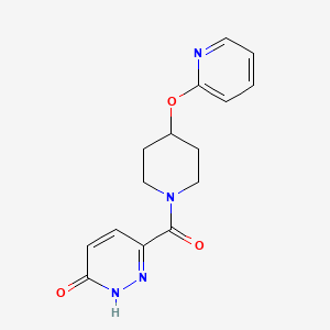 molecular formula C15H16N4O3 B2662912 6-(4-(pyridin-2-yloxy)piperidine-1-carbonyl)pyridazin-3(2H)-one CAS No. 1428380-26-0