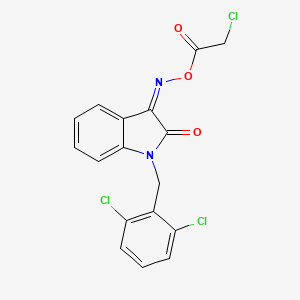 molecular formula C17H11Cl3N2O3 B2662914 [(Z)-[1-[(2,6-dichlorophenyl)methyl]-2-oxoindol-3-ylidene]amino] 2-chloroacetate CAS No. 303997-91-3