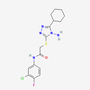 molecular formula C16H19ClFN5OS B2662916 2-((4-氨基-5-环己基-4H-1,2,4-三唑-3-基)硫代)-N-(3-氯-4-氟苯基)乙酰胺 CAS No. 577962-76-6