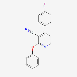 molecular formula C18H11FN2O B2662918 4-(4-Fluorophenyl)-2-phenoxypyridine-3-carbonitrile CAS No. 400736-45-0