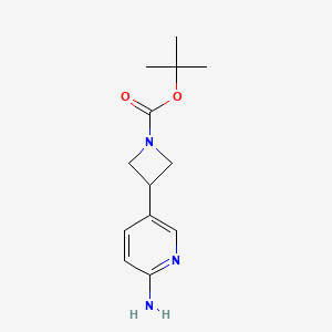 molecular formula C13H19N3O2 B2662923 叔丁基-3-(6-氨基吡啶-3-基)氮杂环丁烷-1-甲酸酯 CAS No. 1346673-86-6