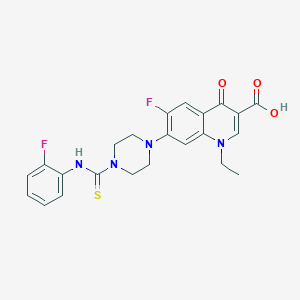 molecular formula C23H22F2N4O3S B266293 1-Ethyl-6-fluoro-7-{4-[(2-fluoroanilino)carbothioyl]-1-piperazinyl}-4-oxo-1,4-dihydro-3-quinolinecarboxylic acid 
