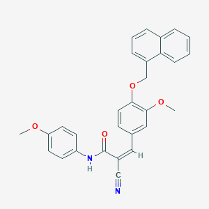 molecular formula C29H24N2O4 B2662930 (Z)-2-Cyano-3-[3-methoxy-4-(naphthalen-1-ylmethoxy)phenyl]-N-(4-methoxyphenyl)prop-2-enamide CAS No. 357965-32-3