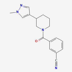 3-(3-(1-methyl-1H-pyrazol-4-yl)piperidine-1-carbonyl)benzonitrile