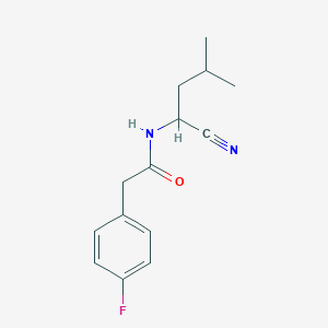 molecular formula C14H17FN2O B2662933 N-(1-cyano-3-methylbutyl)-2-(4-fluorophenyl)acetamide CAS No. 1268049-37-1