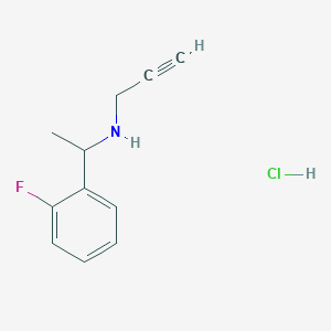molecular formula C11H13ClFN B2662934 N-[1-(2-氟苯基)乙基]丙-2-炔-1-胺盐酸盐 CAS No. 2379918-37-1