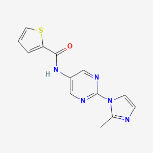 molecular formula C13H11N5OS B2662936 N-(2-(2-甲基-1H-咪唑-1-基)嘧啶-5-基)硫代吡咯-2-甲酰胺 CAS No. 1421456-39-4