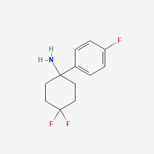 molecular formula C12H14F3N B2662940 4,4-Difluoro-1-(4-fluorophenyl)cyclohexanamine CAS No. 1895155-61-9