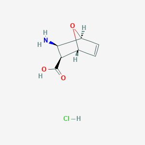 molecular formula C7H10ClNO3 B2662943 rac-(1R,2S,3R,4S)-3-Amino-7-oxabicyclo[2.2.1]hept-5-ene-2-carboxylic acid hydrochloride CAS No. 1820571-66-1