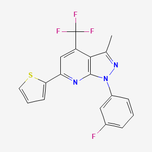 1-(3-fluorophenyl)-3-methyl-6-(2-thienyl)-4-(trifluoromethyl)-1H-pyrazolo[3,4-b]pyridine