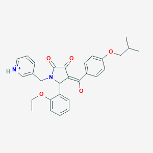 (E)-[2-(2-ethoxyphenyl)-4,5-dioxo-1-(pyridinium-3-ylmethyl)pyrrolidin-3-ylidene][4-(2-methylpropoxy)phenyl]methanolate
