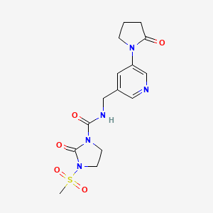 molecular formula C15H19N5O5S B2662951 3-methanesulfonyl-2-oxo-N-{[5-(2-oxopyrrolidin-1-yl)pyridin-3-yl]methyl}imidazolidine-1-carboxamide CAS No. 2034338-81-1