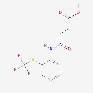 molecular formula C11H10F3NO3S B2662952 4-氧代-4-((2-((三氟甲基)硫基)苯基)氨基)丁酸 CAS No. 915872-72-9