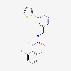 molecular formula C17H13F2N3OS B2662953 1-(2,6-Difluorophenyl)-3-((5-(thiophen-2-yl)pyridin-3-yl)methyl)urea CAS No. 1903273-30-2