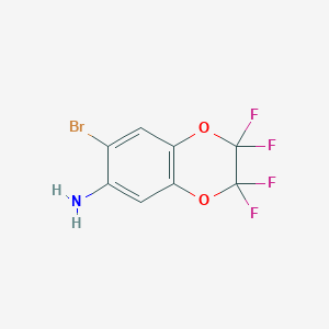molecular formula C8H4BrF4NO2 B2662962 6-氨基-7-溴-2,2,3,3-四氟-1,4-苯并二氧杂环戊烷 CAS No. 254895-87-9
