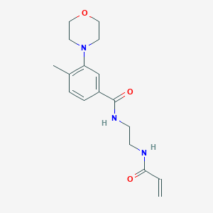 B2662965 4-Methyl-3-morpholin-4-yl-N-[2-(prop-2-enoylamino)ethyl]benzamide CAS No. 2201994-79-6