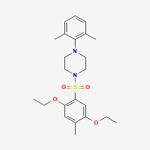 molecular formula C23H32N2O4S B2662968 1-(2,5-二乙氧基-4-甲基苯基磺酰)-4-(2,6-二甲基苯基)哌嗪 CAS No. 1903723-73-8