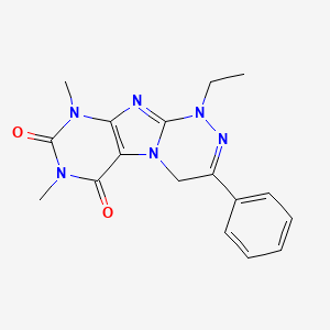 molecular formula C17H18N6O2 B2662971 1-乙基-7,9-二甲基-3-苯基-4H-嘧啶并[8,7-c][1,2,4]三嗪-6,8-二酮 CAS No. 339360-74-6