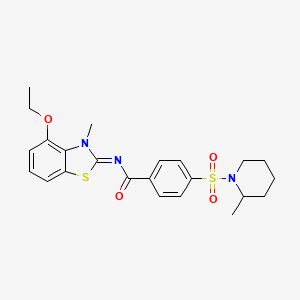 molecular formula C23H27N3O4S2 B2662975 (Z)-N-(4-乙氧基-3-甲基苯并[d]噻唑-2(3H)-基亚甲基)-4-((2-甲基哌啶-1-基)磺酰基)苯甲酰胺 CAS No. 533868-92-7