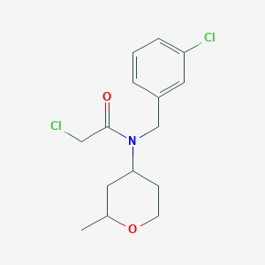 2-Chloro-N-[(3-chlorophenyl)methyl]-N-(2-methyloxan-4-yl)acetamide