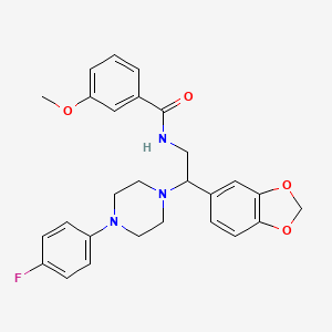 N-(2-(benzo[d][1,3]dioxol-5-yl)-2-(4-(4-fluorophenyl)piperazin-1-yl)ethyl)-3-methoxybenzamide