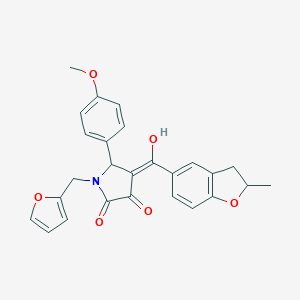 molecular formula C26H23NO6 B266299 1-(2-furylmethyl)-3-hydroxy-5-(4-methoxyphenyl)-4-[(2-methyl-2,3-dihydro-1-benzofuran-5-yl)carbonyl]-1,5-dihydro-2H-pyrrol-2-one 