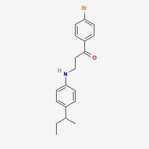 molecular formula C19H22BrNO B2662993 1-(4-Bromophenyl)-3-[4-(sec-butyl)anilino]-1-propanone CAS No. 882748-25-6