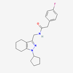 molecular formula C21H26FN3O B2662995 N-((1-环戊基-4,5,6,7-四氢-1H-吲唑-3-基)甲基)-2-(4-氟苯基)乙酰胺 CAS No. 1448131-16-5