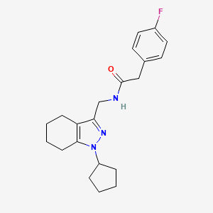 molecular formula C21H26FN3O B2662995 N-[(1-cyclopentyl-4,5,6,7-tetrahydro-1H-indazol-3-yl)methyl]-2-(4-fluorophenyl)acetamide CAS No. 1448131-16-5